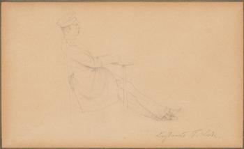 Gunnar Berndtson, a pencil drawing, unsigned, certificate a tergo.