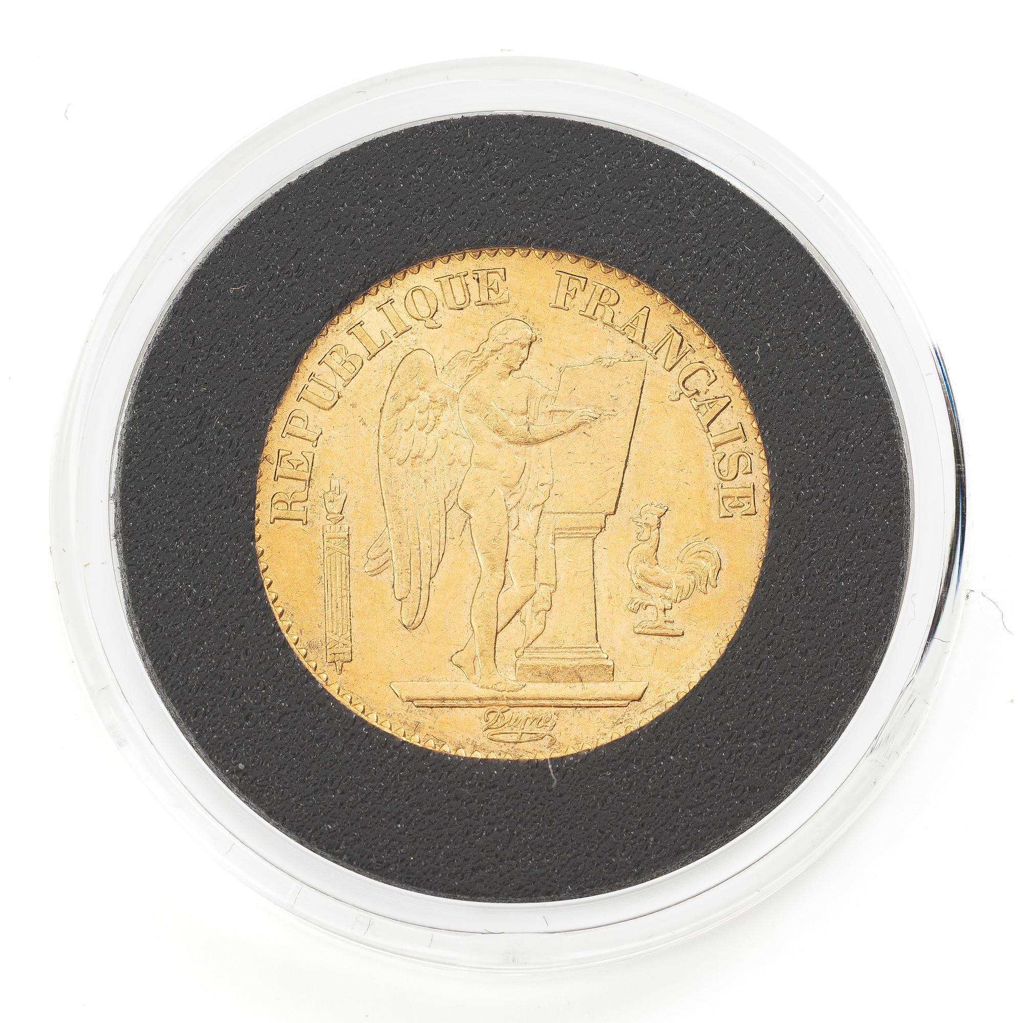Guldmynt, Frankrike, 20 francs, Paris 1875.