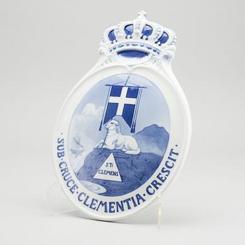 VÄGGPLAKETT, ARNOLD KROG, Royal Copenhagen, 1908.