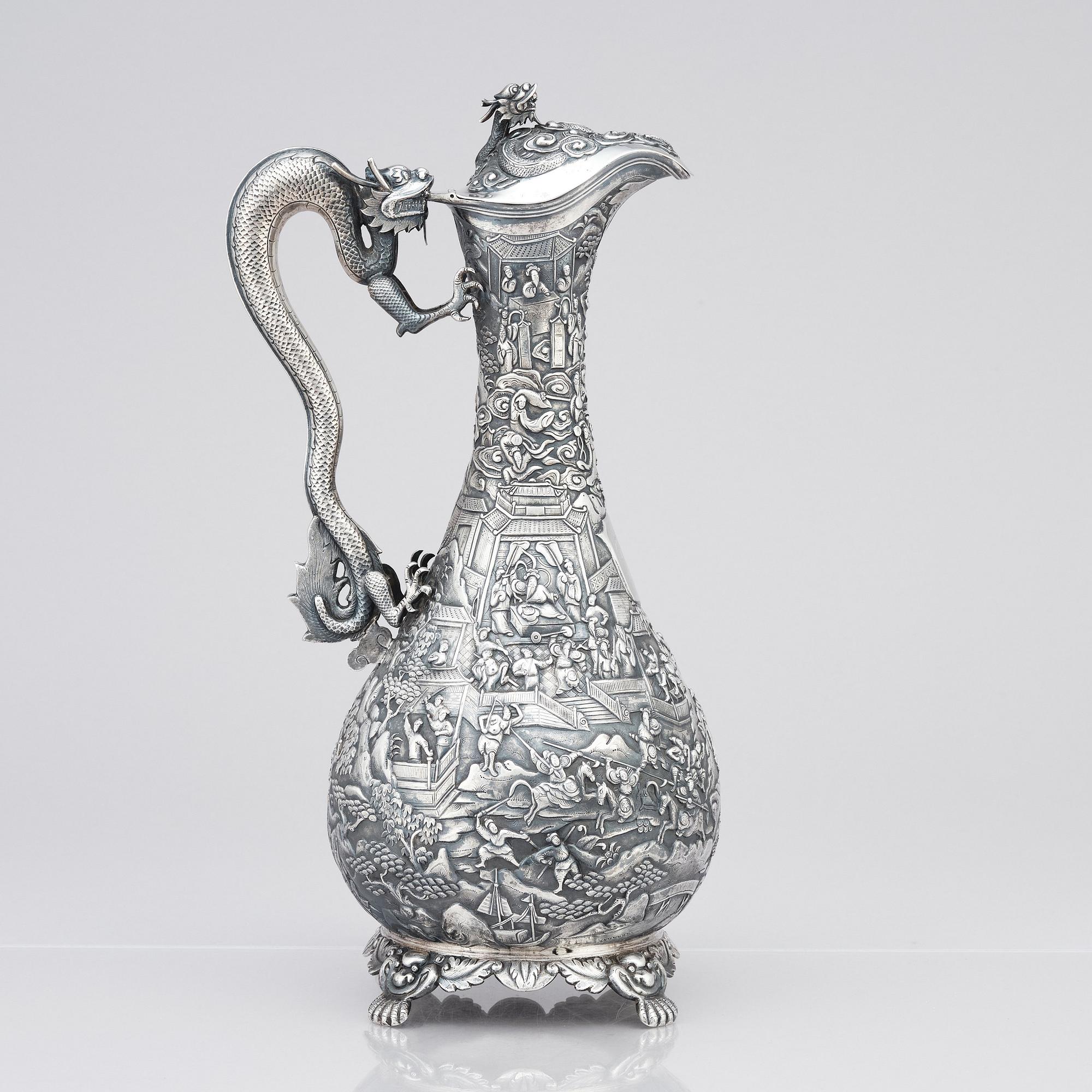 Vinkanna, silver. Qingdynastin, 1800-tal.