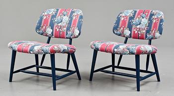STOLAR, ett par, "TeVe", Alf Svensson, Ljungs Industrier, AB, modellen formgiven 1953.