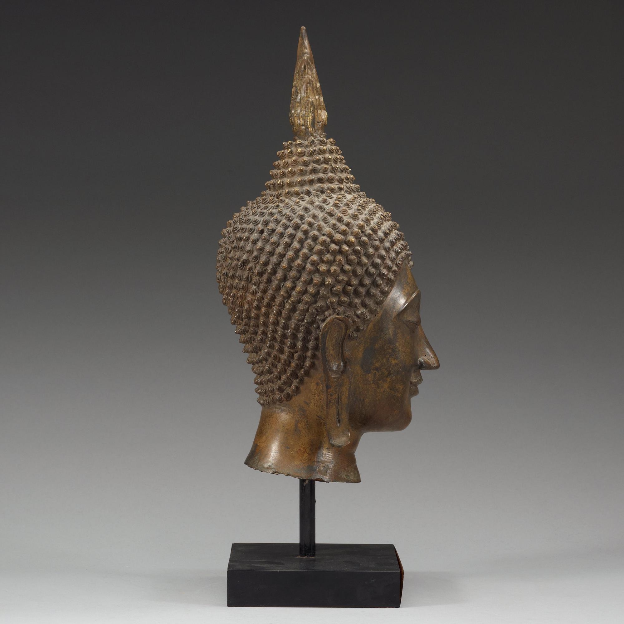 BUDDHAHUVUD, brons. Thailand, 1700-tal.