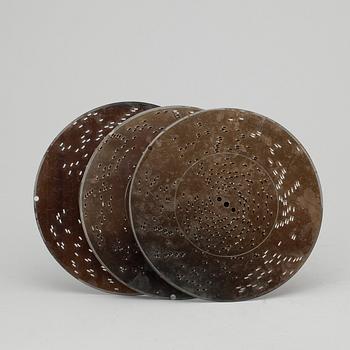 SPELDOSA MED SKIVOR, 33 st, Polyphon, Tyskland, omkring 1900.