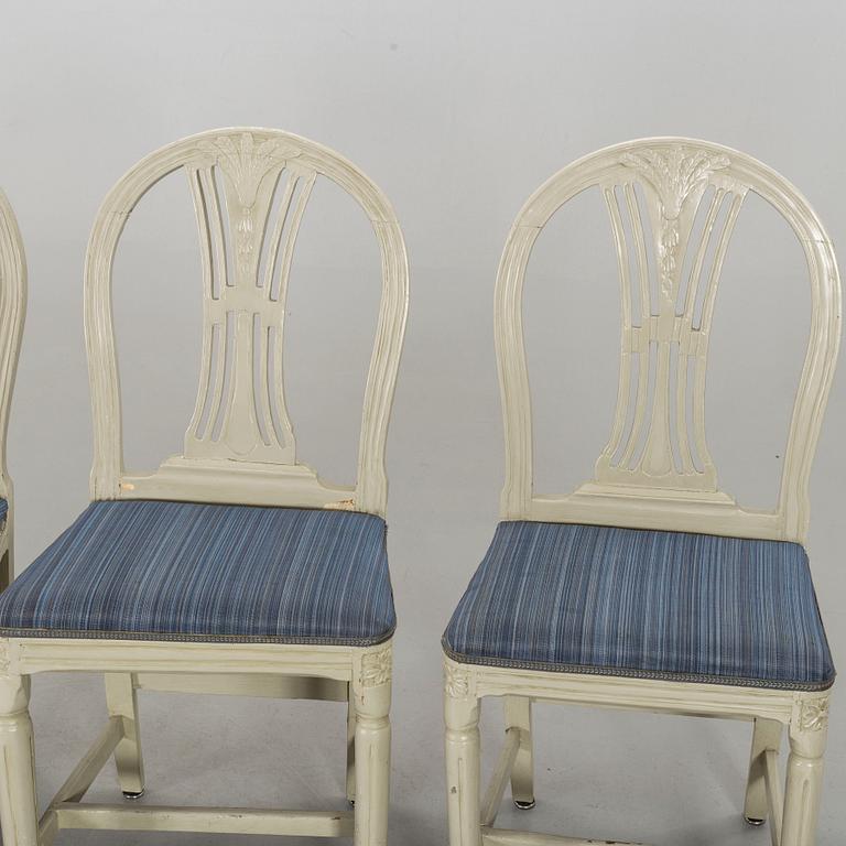 A set of eight Swedish late Gustavian chairs begging of the 19th century.