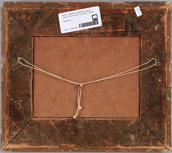 OKÄND KONSTNÄR, olja på pannå, 1900-tal samt ram empire 1800-tal.