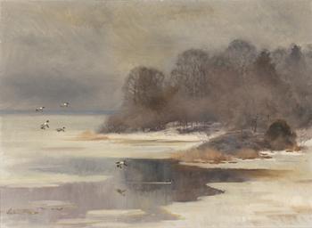 Lindorm Liljefors, oil on canvas, signed and dated -43.