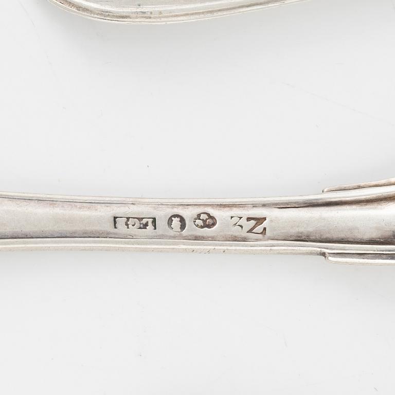 A set of silver cutlery, among others Emanuel Forssman, Växjö, 1855.