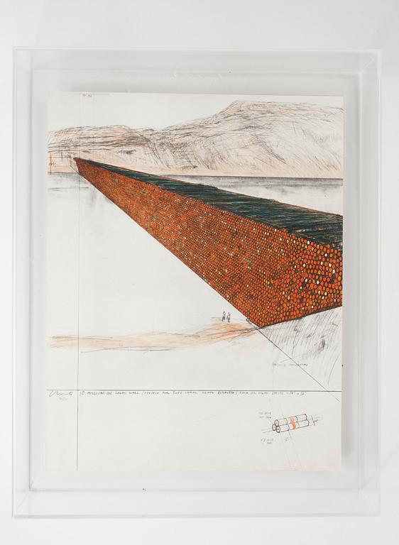 Christo & Jeanne-Claude, "10 millions oil drums wall, project for the Suez canal".