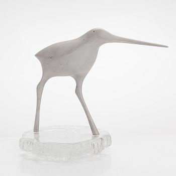 Tapio Wirkkala, skulptur, "Suokurppa" (Beckasin), stämplad Kultakeskus Oy Design: Tapio Wirkkala Made in Finland.