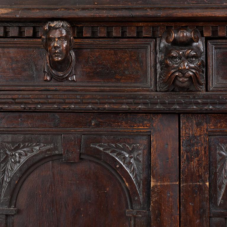 A Renaissance-style cupboard, 1800's, with older parts.