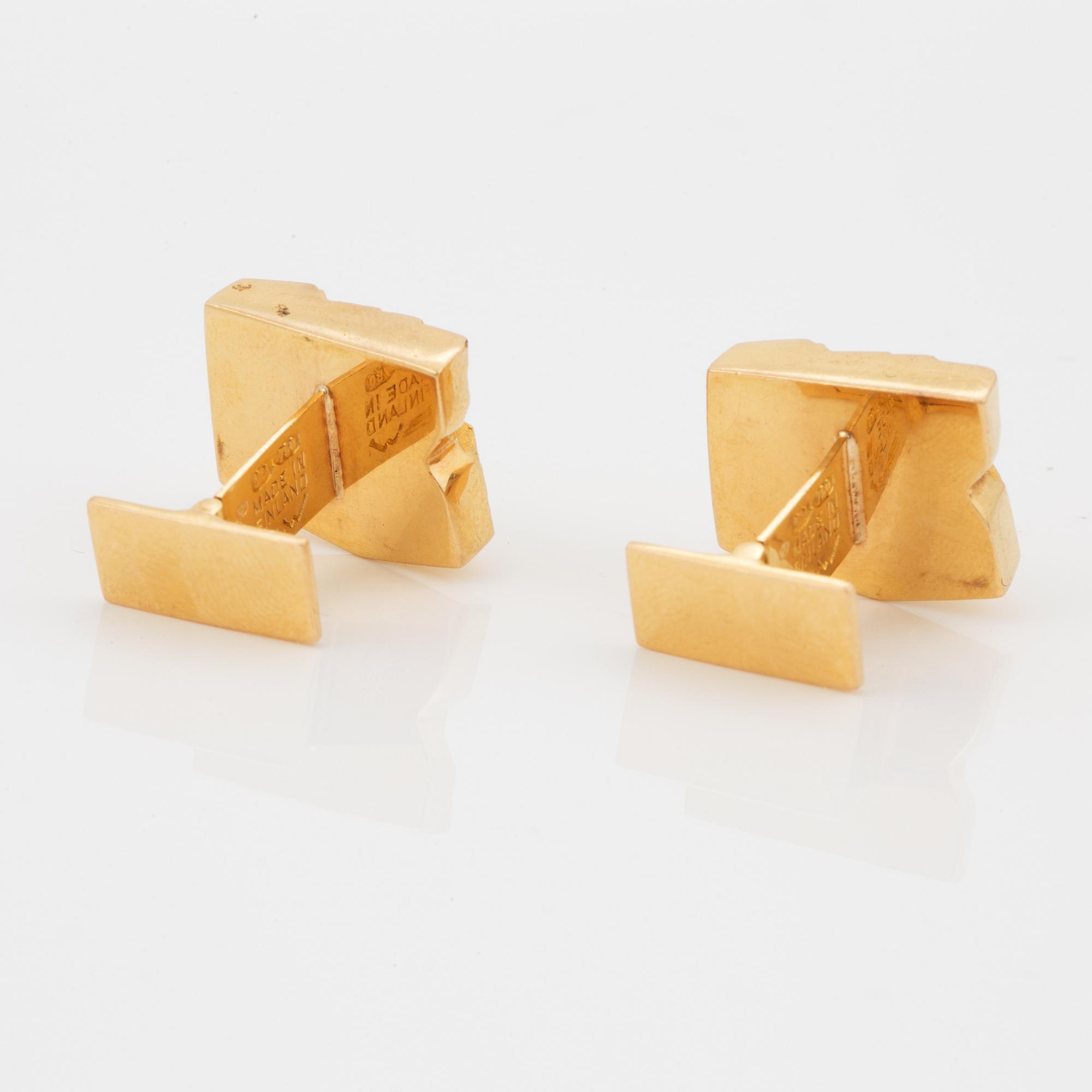 A pair of Björn Weckström 18K gold cufflinks.