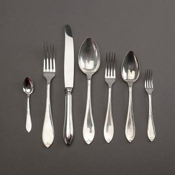 A 20th century set of 95pcs silver cutlery "Svensk Spets" mark of GAB Uppsala 1920s, total weight 4400 gr.