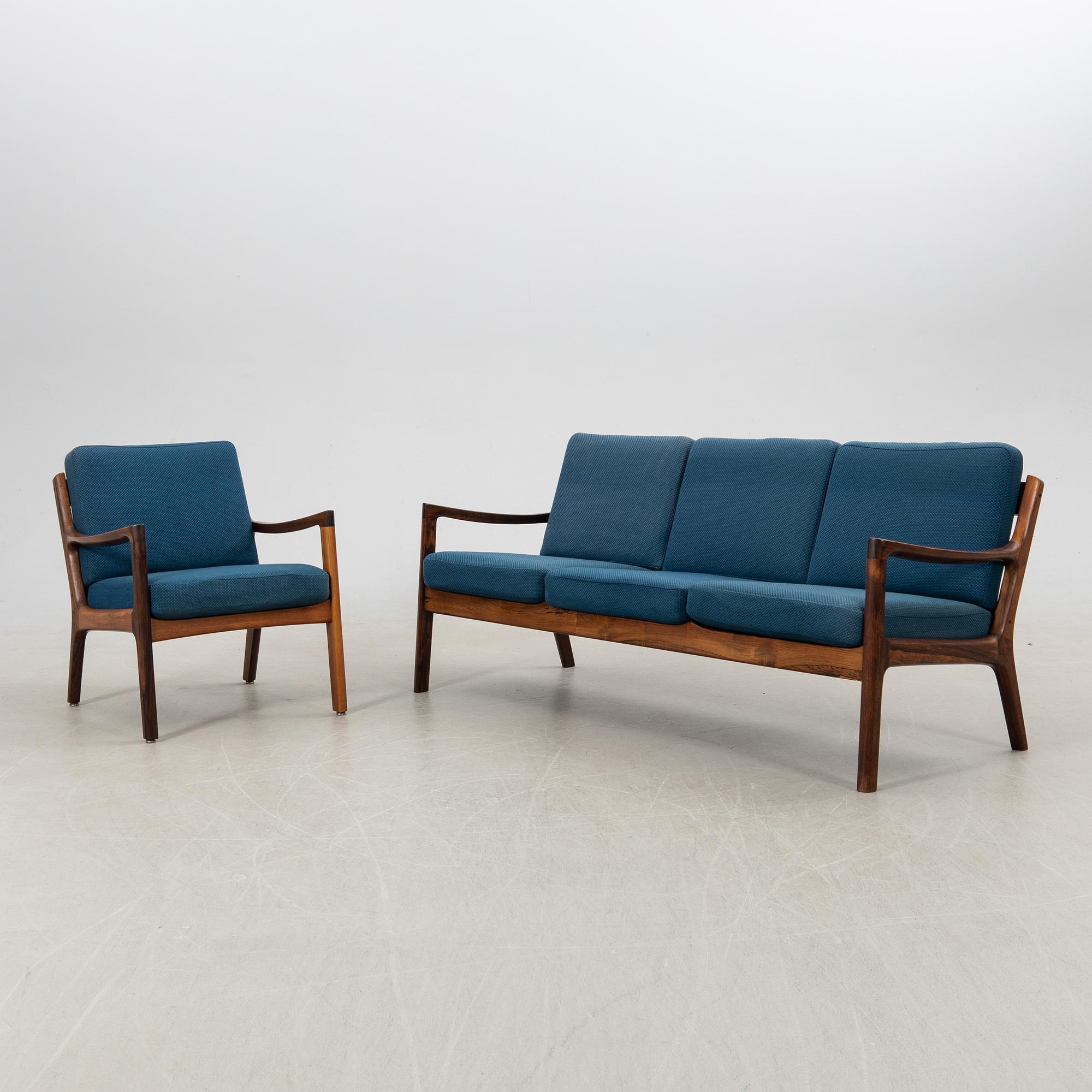 Ole Wanscher, Sofa and armchair "Senator" 166/169 France & Son Cado Denmark 1960s.