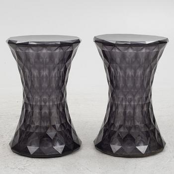 Marcel Wanders, a pair of stools, "Stone", Kartell, contemporary.