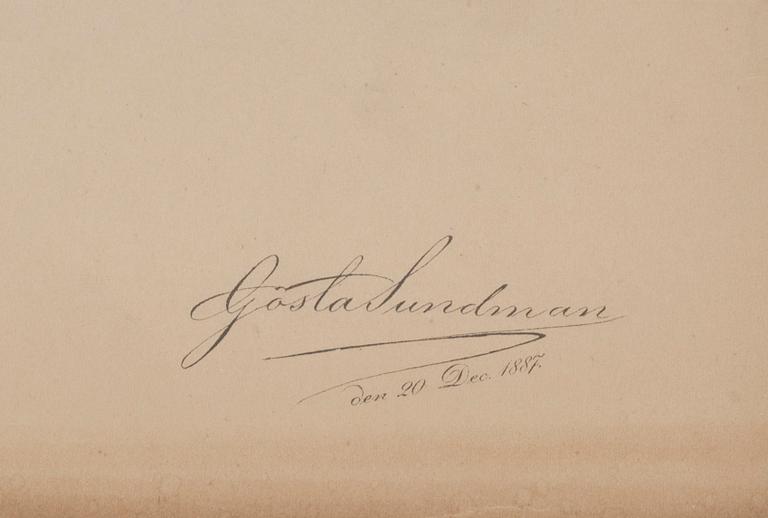 GÖSTA SUNDMAN, cromolitografi, signatur i tryck, daterad samt numrerad Pl. XXVII.
