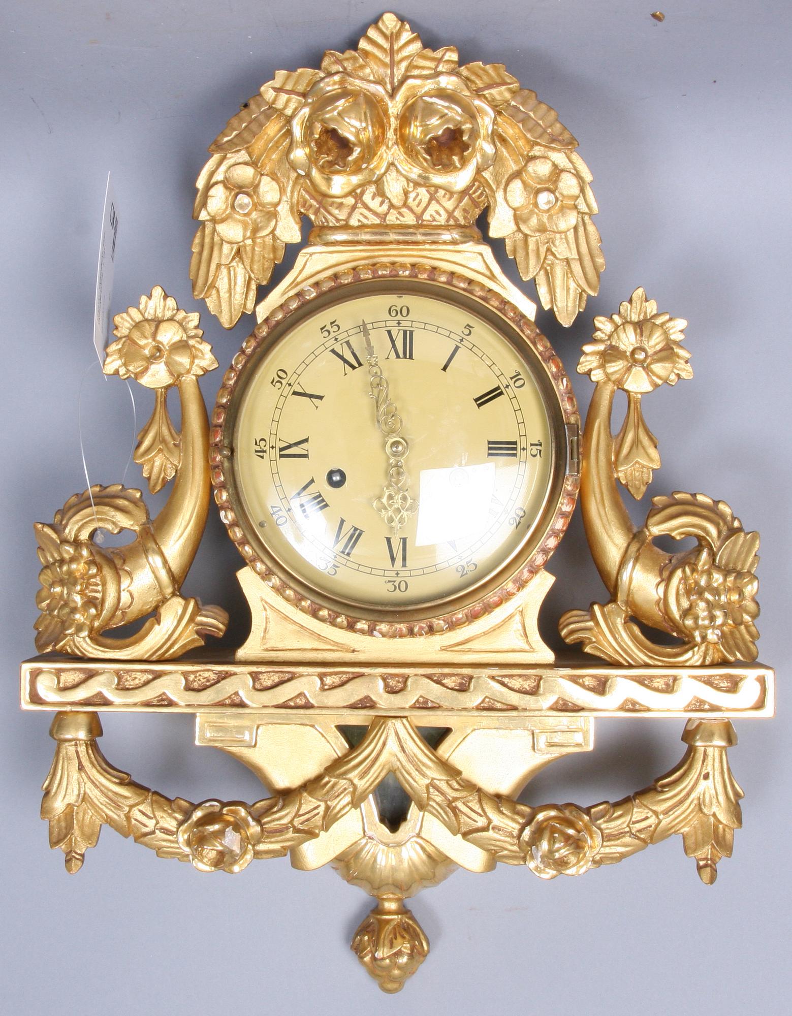VÄGGPENDYL samt VÄGGLAMPETTER, ett par, gustaviansk stil, 1900-talets mitt.
