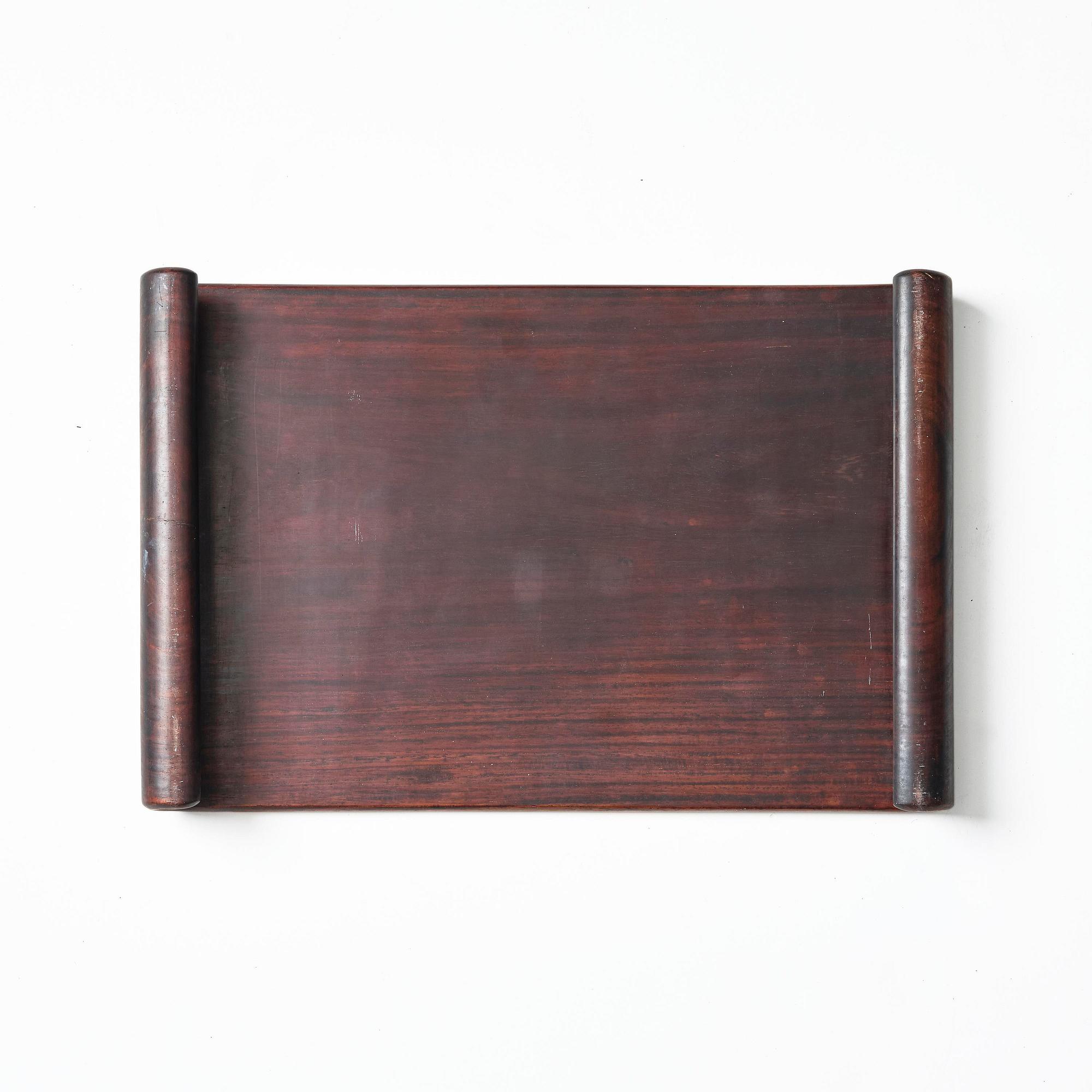 Ställ samt bricka, hardwood. Qingdynastin, 1800-tal.