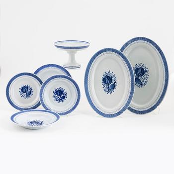 Matservis, 23 delar, fajans, "Tranquebar". Aluminia för Royal Copenhagen.