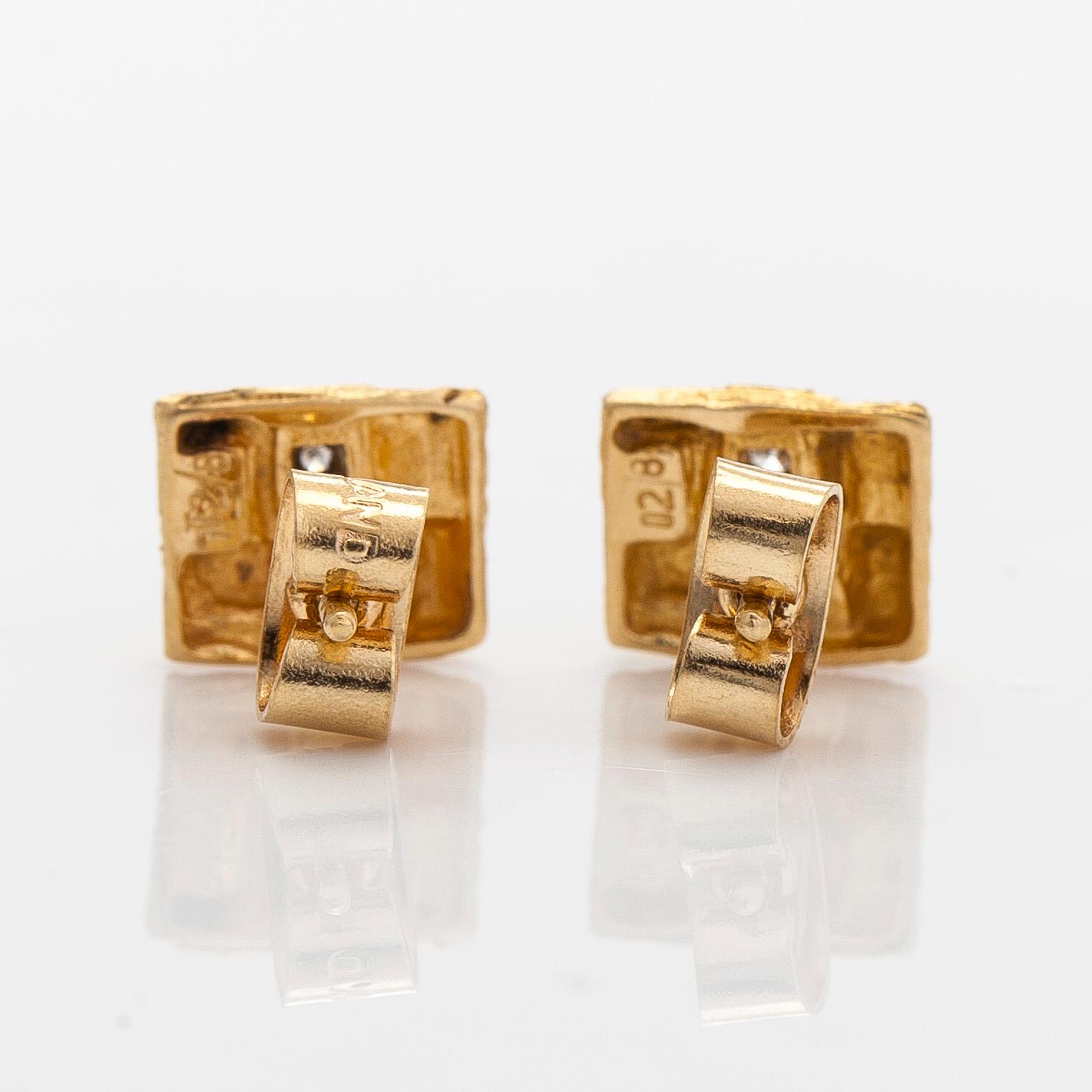 Björn Weckström, örhängen "Thai", 18K guld med diamanter. Lapponia.