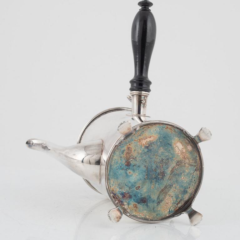 Eric Råström, kaffekanna, silver, sengustaviansk stil, Råströms Silver- O Nysilverfabrik, Stockholm, 1963.