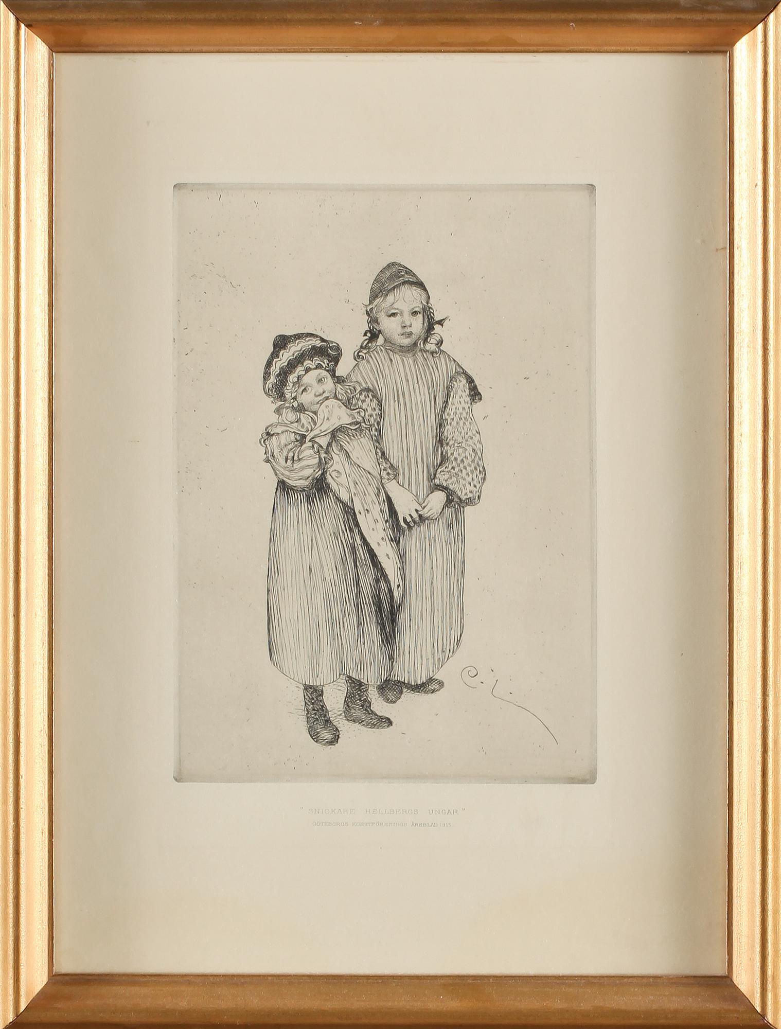 CARL LARSSON, etsning, signerad i plåten.