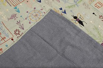 A kilim carpet with hand-embroidered decoration, 235 x 178 cm.