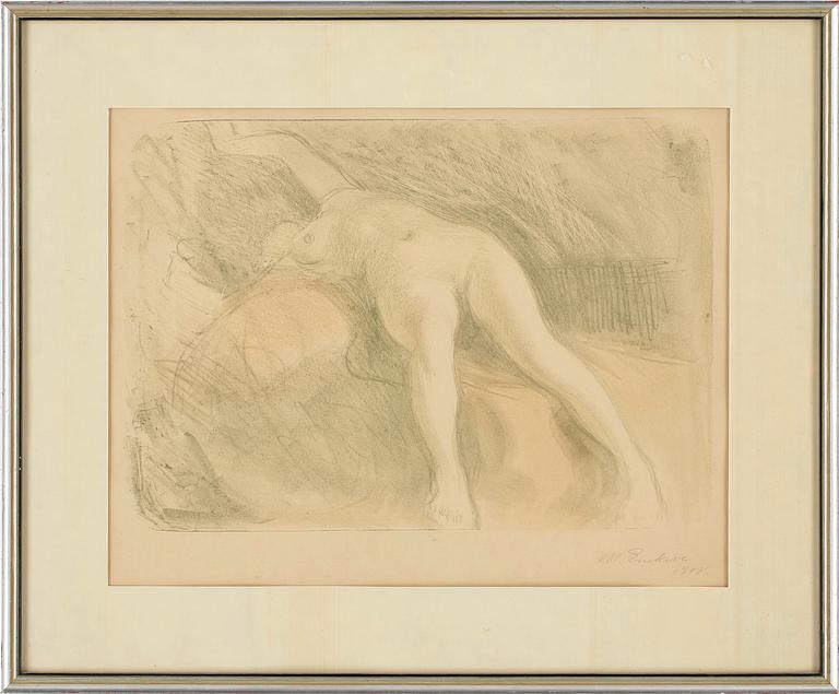 MAGNUS ENCKELL, tryck, signerad och daterad 1907.