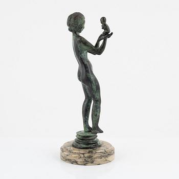 Skulptur, patinerad brons, efter Kai Nielsen, osignerad.