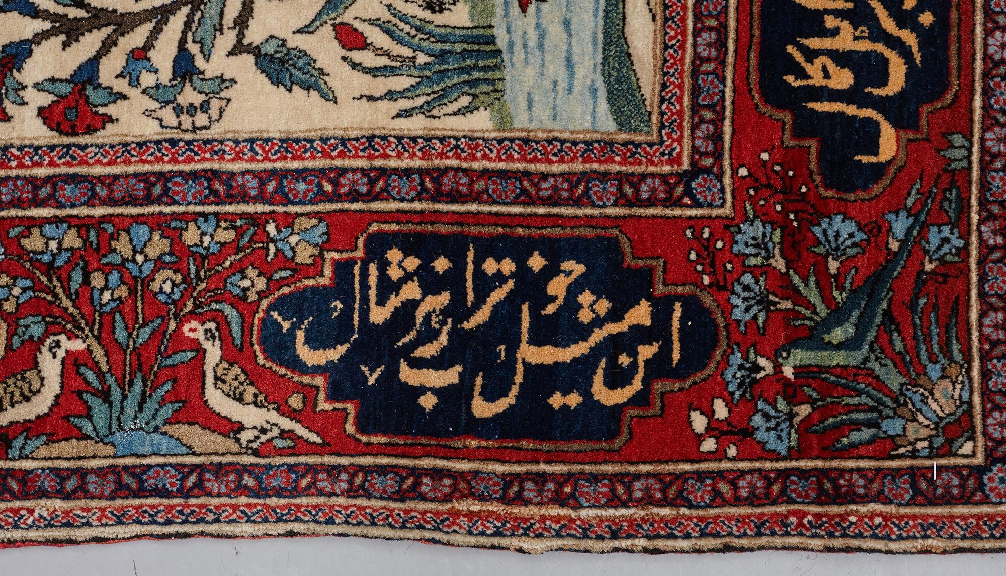 MATTA, semiantik Keshan figural, möjligen Motachem, ca 199 x 137 cm.