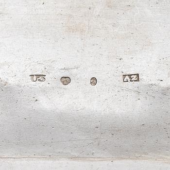 A Swedish 19th century silver sugar-casket, mark of Adolf Zethelius, Stockholm 1826.