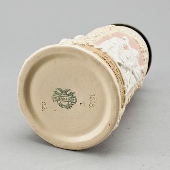 STOP, porslin och tenn, Villeroy & Boch, omkring 1900.