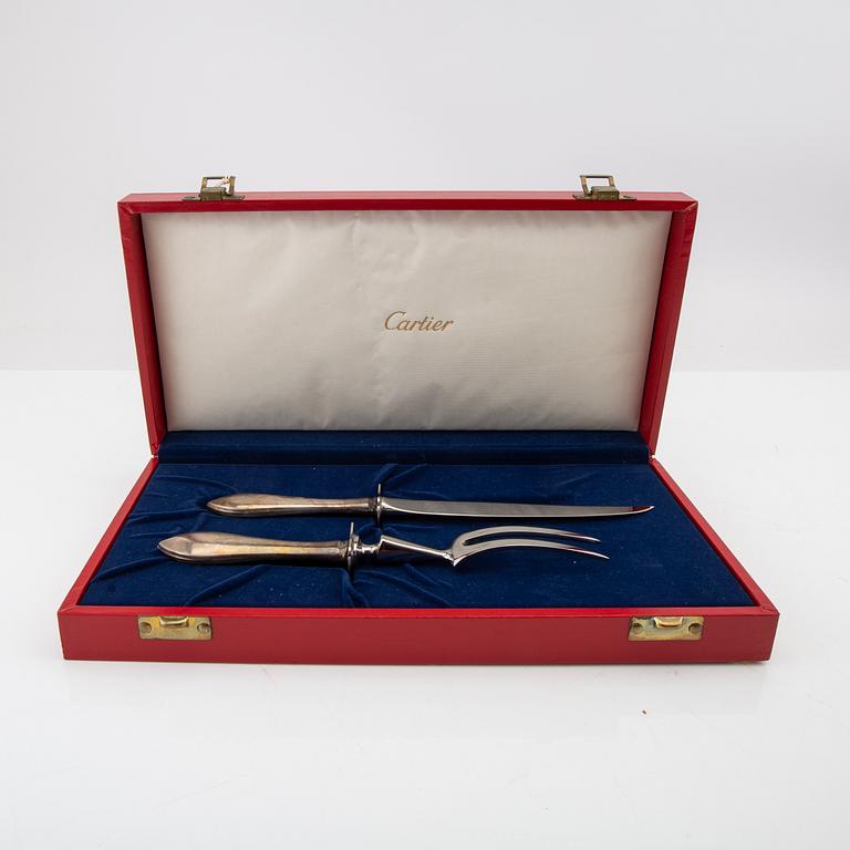 Cartier, carving knife in silver-plated metal, second half of the 20th century.