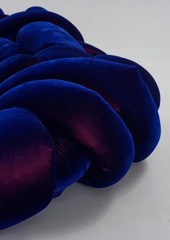 A Fernando & Humberto Campana blue purple velvet 'Boa Sofa', Edra, Italy, post 2002.