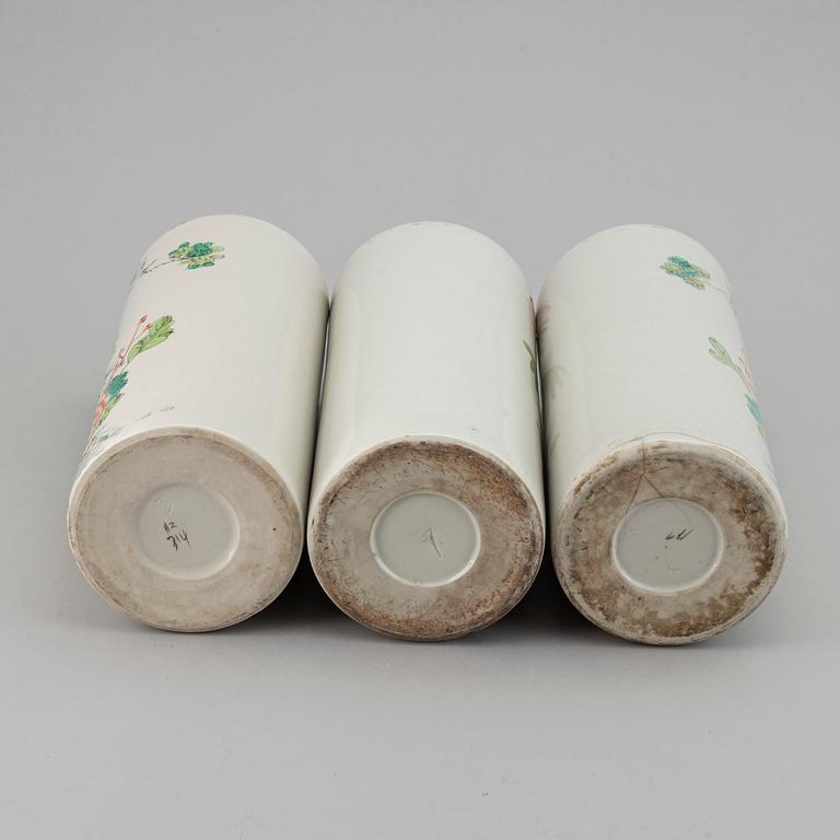 A set of three Chinese vases, 20th Century.