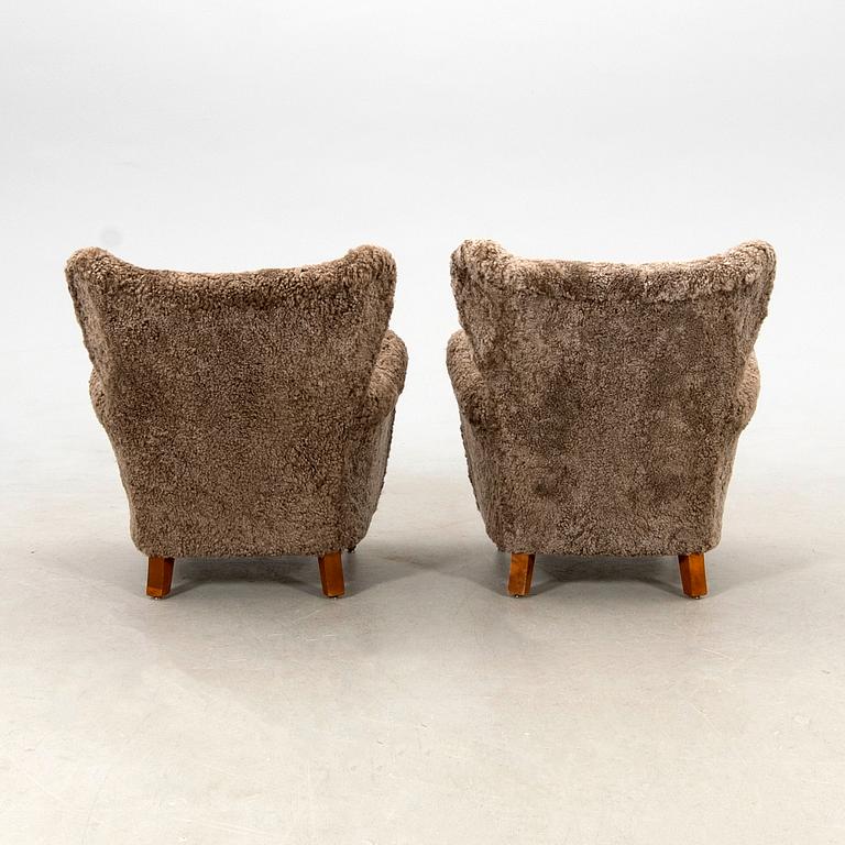 Armchairs, a pair from the 1940s.