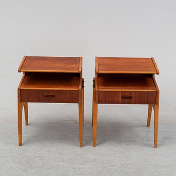 Sängbord, teak, ett par, 1900-talets andra hälft.