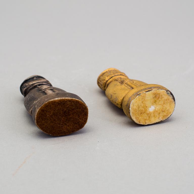 STIG LINDBERG, two stoneware chess pieces, Gustavsberg 1970s.