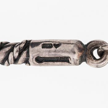 A sterling silver necklace "Twined jewellery from Lampola in Halikko". Kalevala koru, Helsinki 1992.