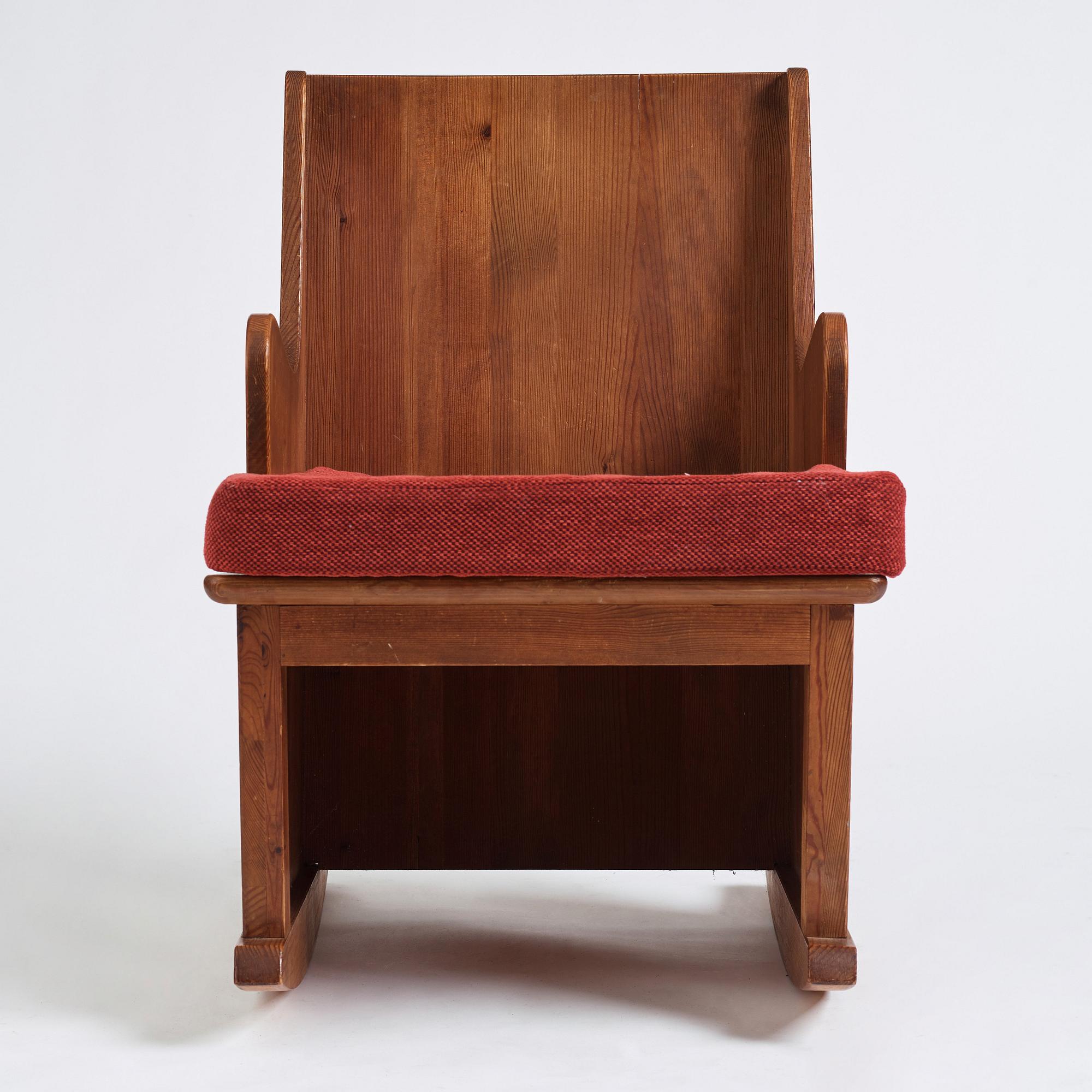 Axel Einar Hjorth, a stained pine 'Lovö' rocking chair, Nordiska Kompaniet 1930s.