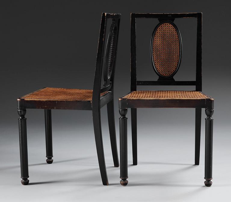 A pair of Axel-Einar Hjorth 'Coolidge' black stained chairs by NK 1927.