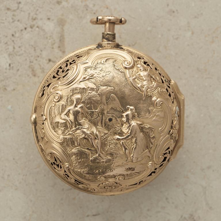 JOSUA WILSON (1688-1733), London, pocket watch, 51 mm, quarter repeating,