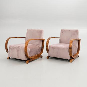 Armchairs, a pair, Art Deco style, 20th century.