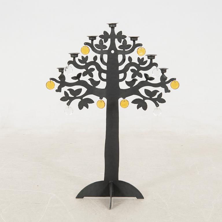 Bertil Vallien, floor candlestick, "The Tree of Life", Boda Smide late 20th century.