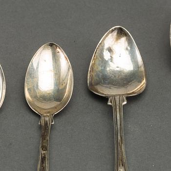 32 PCS SILVER SPOON, 19th and 20th century,