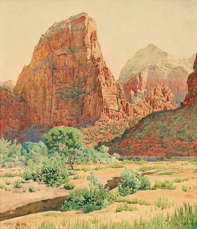 Gunnar Widforss, "Bright Angel Landing. Zion National Park, Utah".