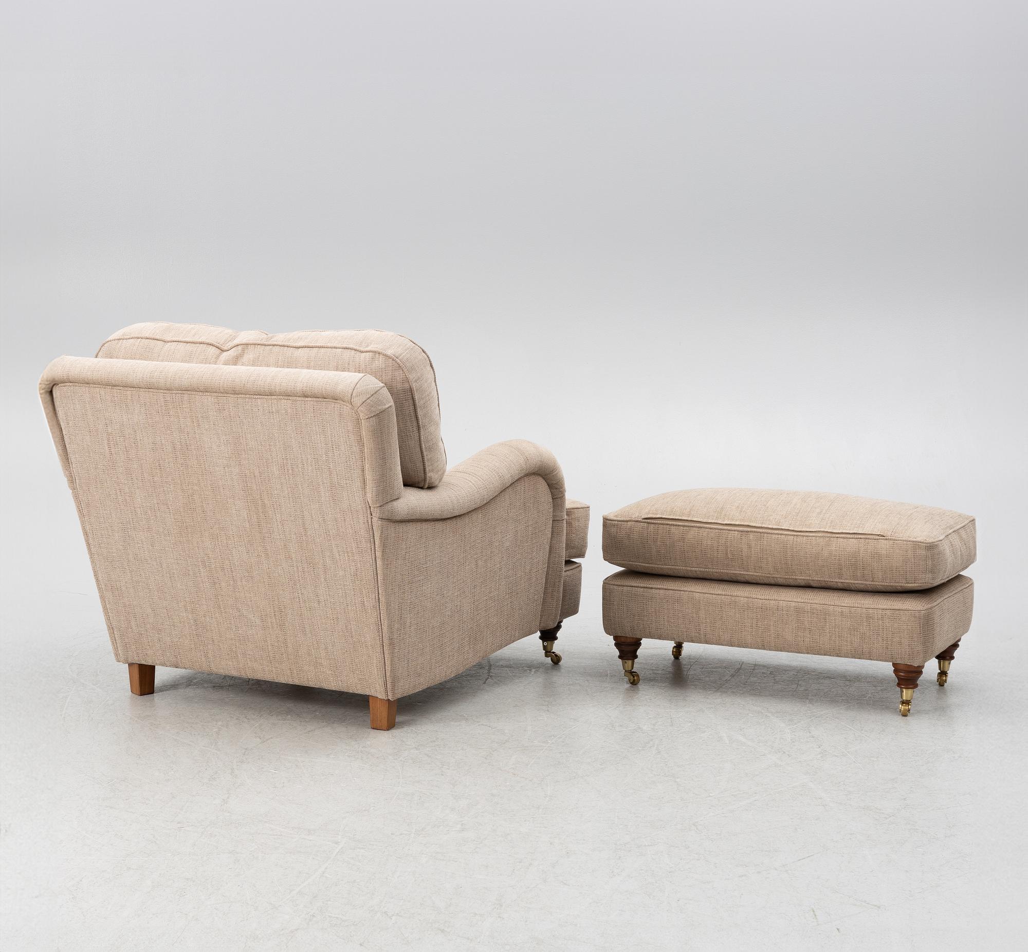 Armchair with footstool, model "Charles", Jio Möbler.
