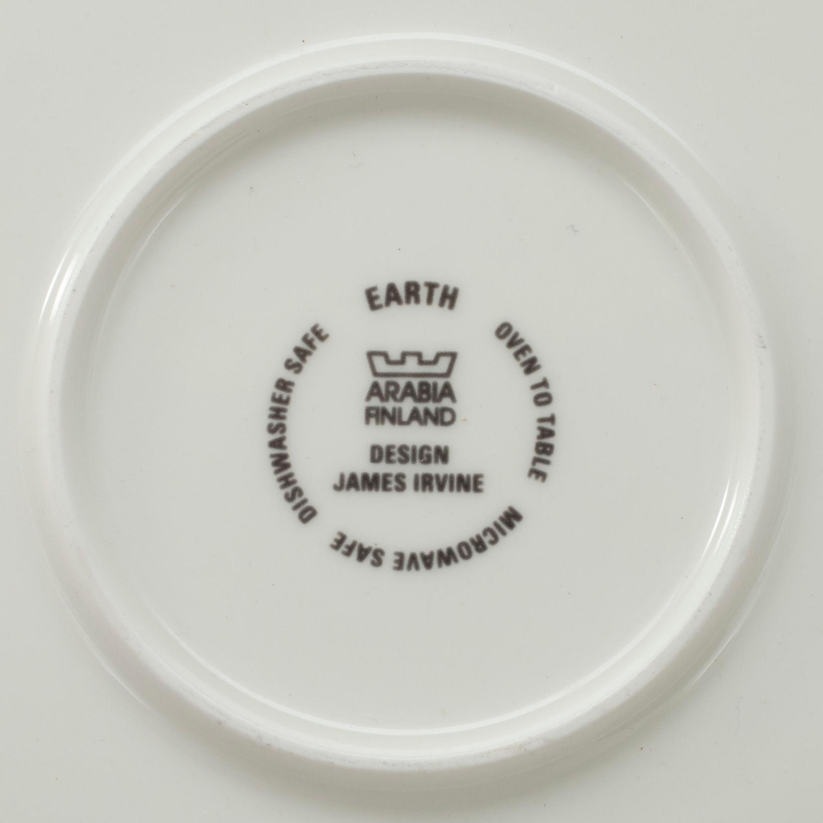 KRUKOR PÅ FAT, 5 st, porslin, "Earth", design James Irvine, Arabia Finland 2001.
