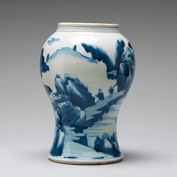 A blue and white vase, Qing dynasty, Kangxi (1662-1722).