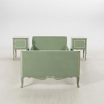Axel Einar Hjorth, Bed and bedside tables, a pair "Ängby" Nordiska Kompaniet (NK) 1931/32.