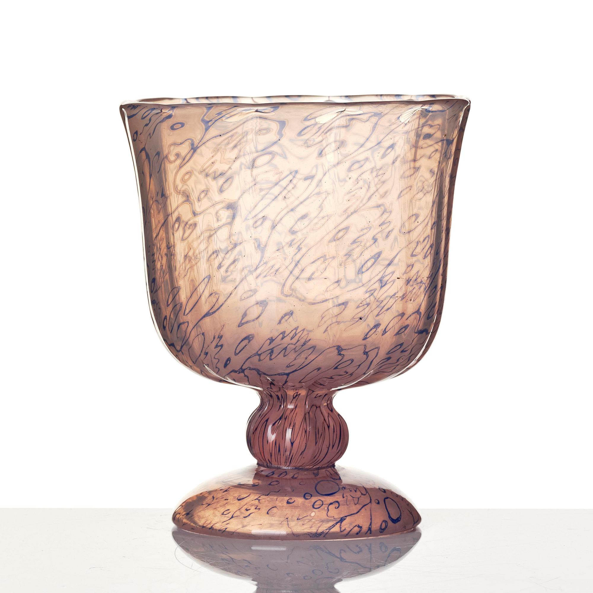 Simon Gate, a graal glass goblet, Orrefors, 1918.